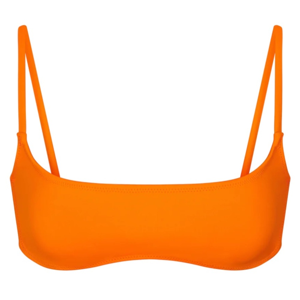 SKIMS Signature Swim Micro Scoop Bikini Top Limited Edition Orange Size Medium